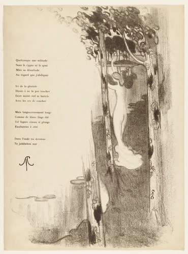 Bather at the Edge of a Lake (Baigneuse au bord d'un lac) from the portfolio The Proof (L'Epreuve), no. 1 by Maurice Denis, print, 1894