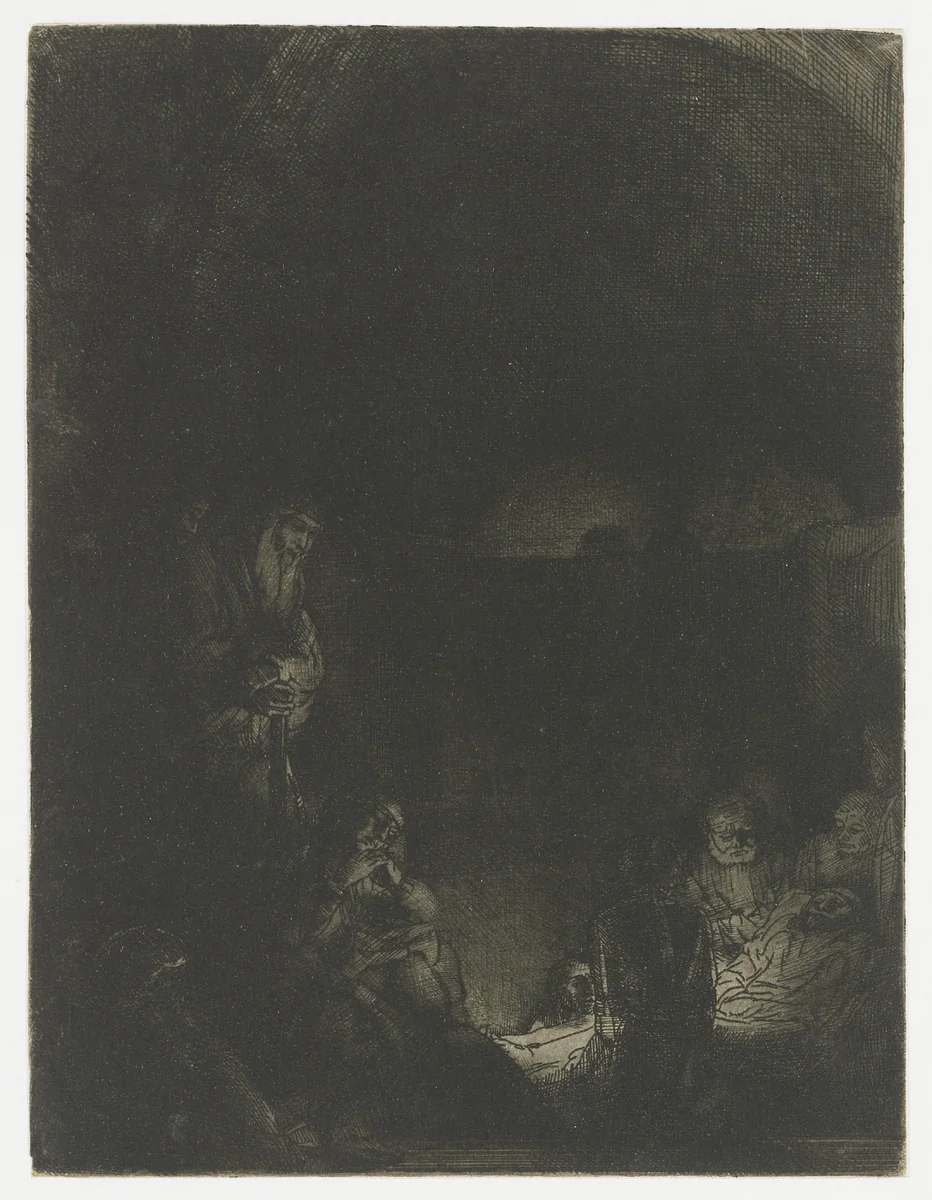 The Entombment by Rembrandt van Rijn, print, 1654