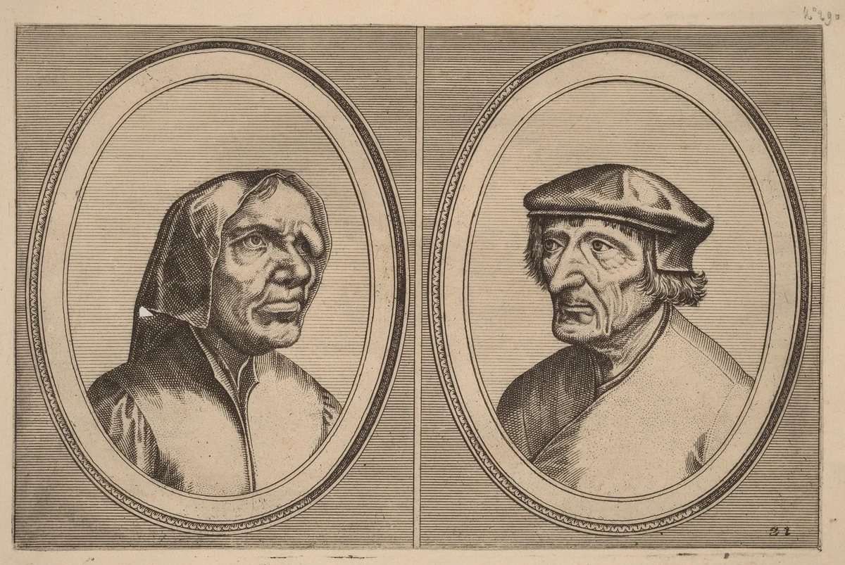"Trijn Bulle-bacx" and "Voorsichtighe Oenne" by Lucas van Doetechum, print, 1564-1565