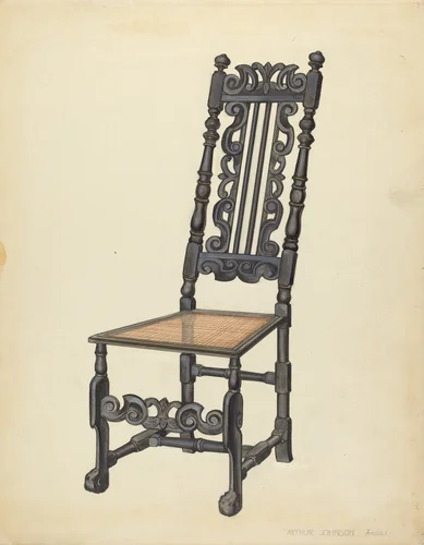 High-Back Side Chair by Arthur Johnson, index of american design, 1937