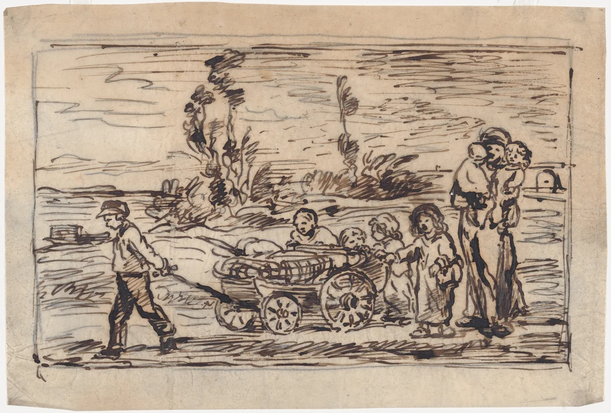 Moving into “Le Botin”–The Ship’s Furnishings by Charles-François Daubigny, drawing, 1862