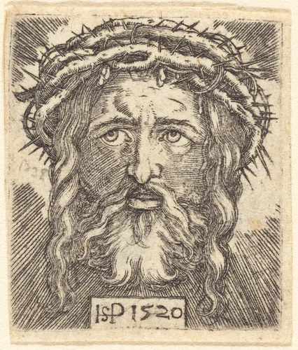 Head of Christ by Sebald Beham, print, 1520