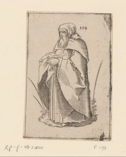 Monnik van de orde der Gregorianen by anonymous, print, 1526