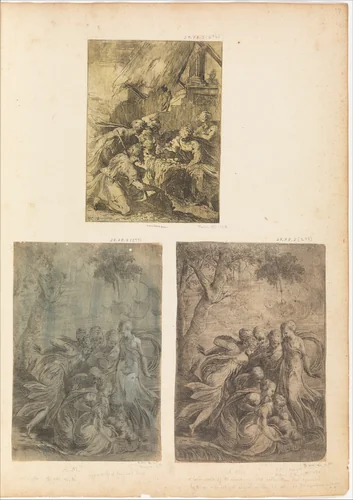 Moses Rescued from the Nile by Andrea Schiavone, print, 1510-1563