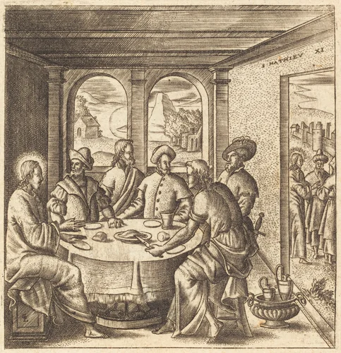 Christ Teaching by Léonard Gaultier, print, 1576-1580