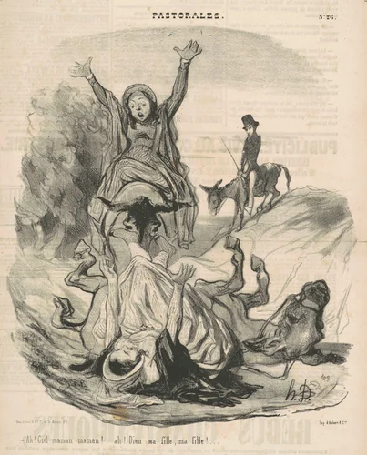 Ah! Ciel maman maman ... Ah! Dieu ma fille ... by Honoré Daumier, print, 1845
