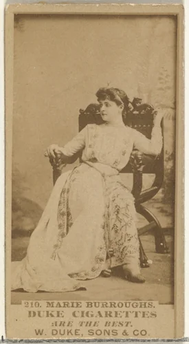 Card Number 210, Marie Burroughs, from the Actors and Actresses series (N145-7) issued by Duke Sons & Co. to promote Duke Cigarettes by W. Duke, Sons & Co., photograph, 1880-1889