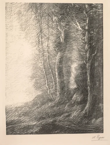 Landscape (Paysage) by Alphonse Legros, print, 1857-1911