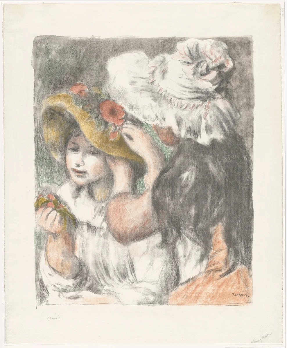 Pinning the Hat (Le Chapeau épinglé) by Pierre-Auguste Renoir, print, 1897