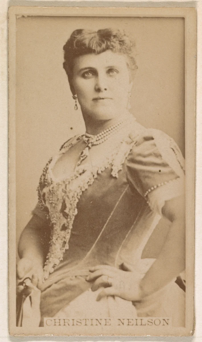 Christine Neilson, from the Actresses series (N245) issued by Kinney Brothers to promote Sweet Caporal Cigarettes by Kinney Brothers Tobacco Company, photograph, 1890