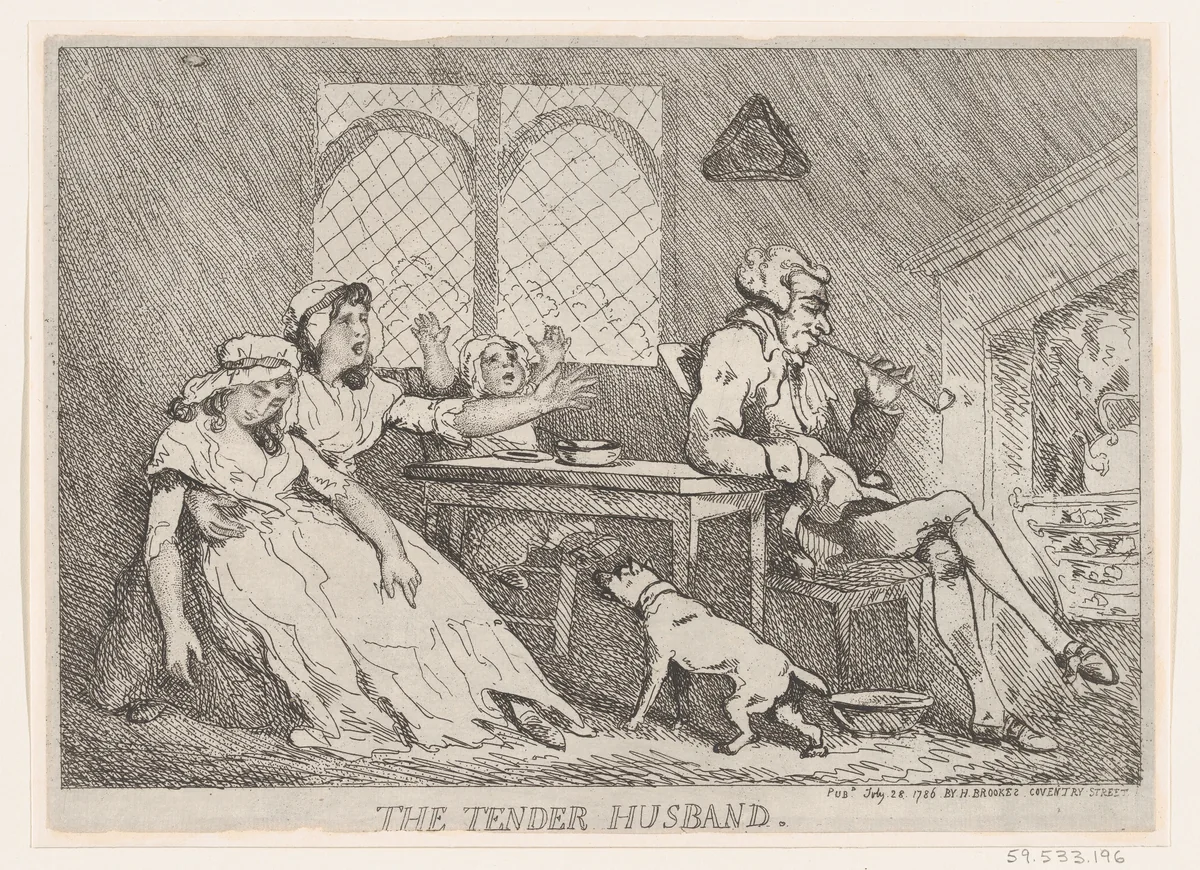 The Tender Husband by Thomas Rowlandson, print, 1786