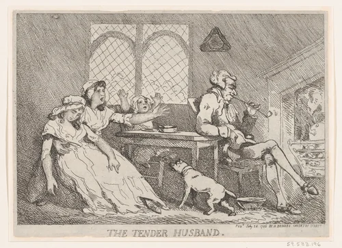 The Tender Husband by Thomas Rowlandson, print, 1786
