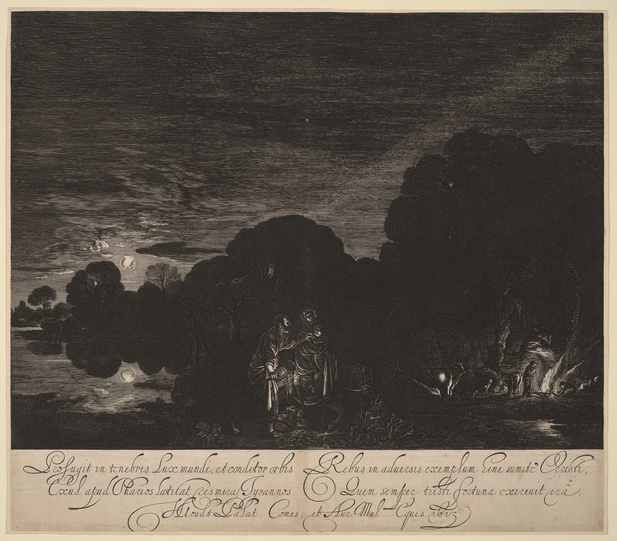 The Flight into Egypt by Hendrik Goudt
Adam Elsheimer, print, 1613
