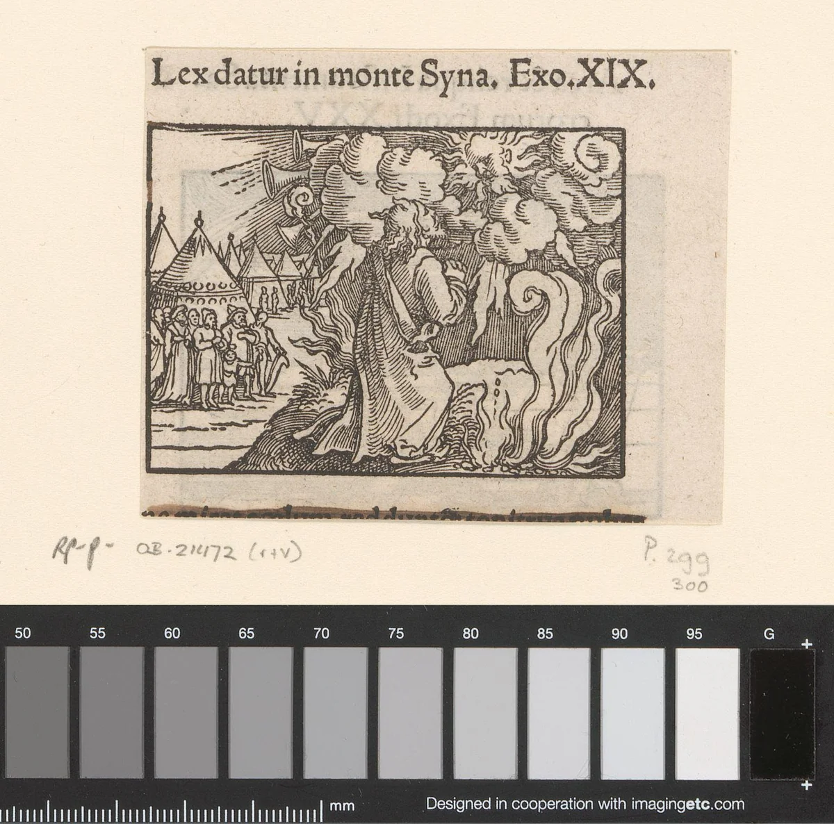 God sprekend tot Mozes op de berg Sinaï by anonymous, print, 1530-1533