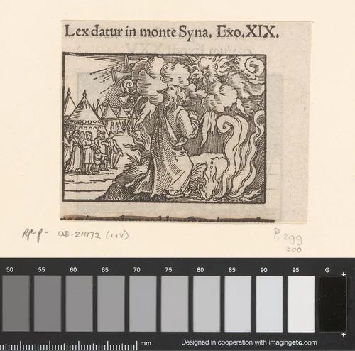 God sprekend tot Mozes op de berg Sinaï by anonymous, print, 1530-1533