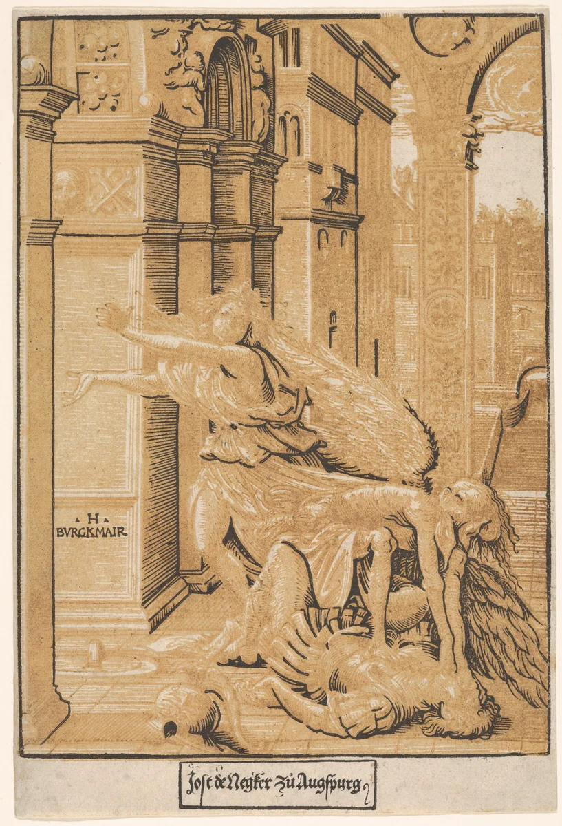 Lovers Surprised by Death by Hans Burgkmair, print, 1485-1531