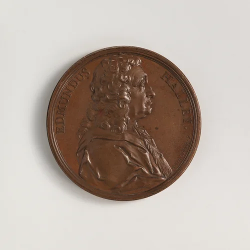 Sir Edmund Halley (1656–1742) by Jacques-Antoine Dassier, metalwork, 1744