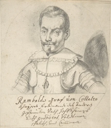 Portrait of Rambaldo, graf von Collalto by anonymous, drawing, 1600-1699