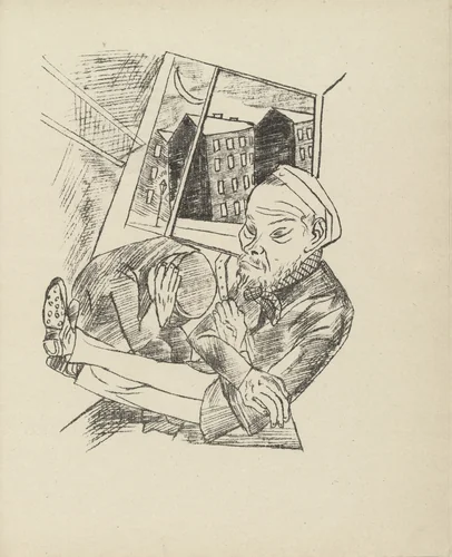 Suburban Morning (Vorstadtmorgen) (plate 4) from Stadtnacht (City Night) by Max Beckmann, illustrated book, 1921