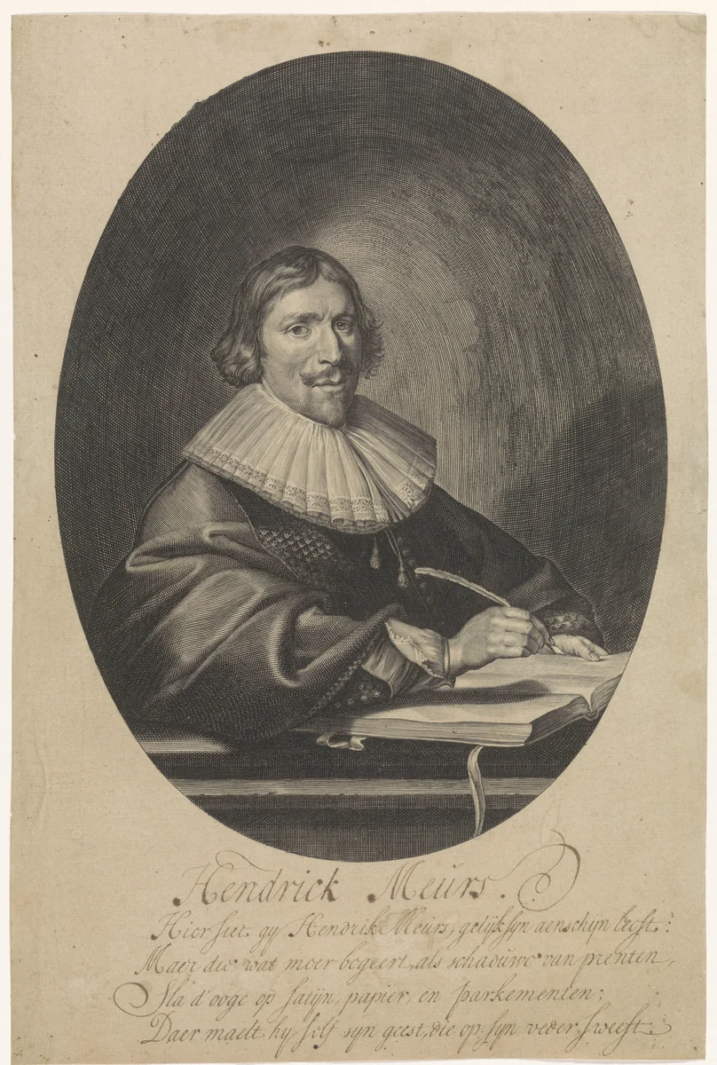 Portret van Hendrik Meurs by Paulus Pontius, print, 1639