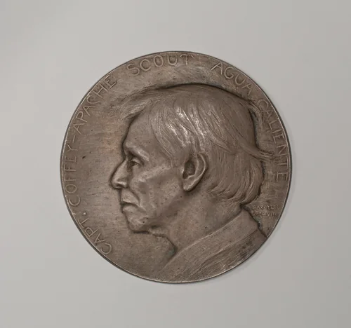 Captain Coffey-Apache Scout Agua Caliente by Edward Warren Sawyer, metalwork, 1908