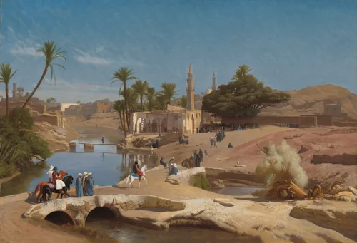 View of Medinet El-Fayoum by Jean-Léon Gérôme, painting, 1868-1870