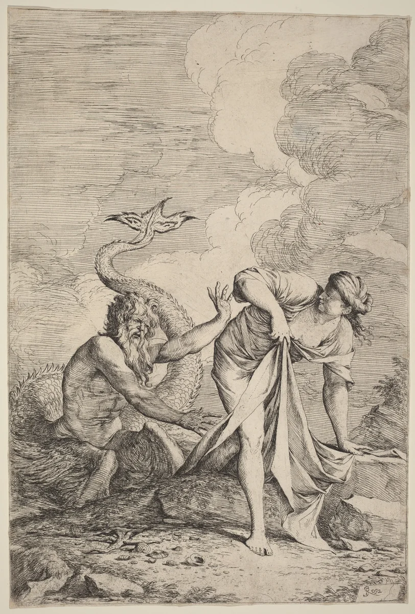 Glaucus and Scylla by Salvator Rosa, print, 1615-1673