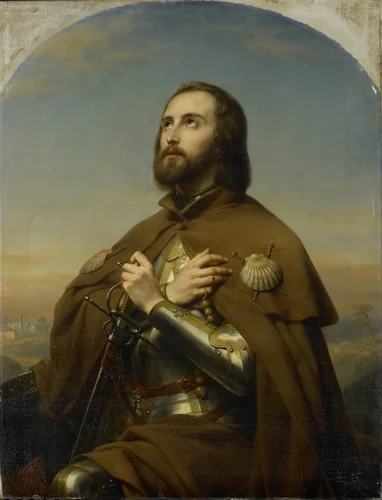Eberhard (1445-96), Duke of Würtemberg, as a Pilgrim in the Holy Land by Nicaise De Keyser, painting, 1846