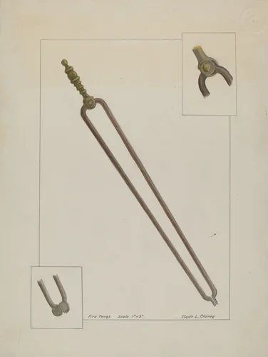 Fire Tongs by Clyde L. Cheney, index of american design, 1937