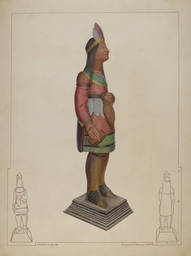 Cigar Store Indian by Gordon Saltar, index of american design, 1937