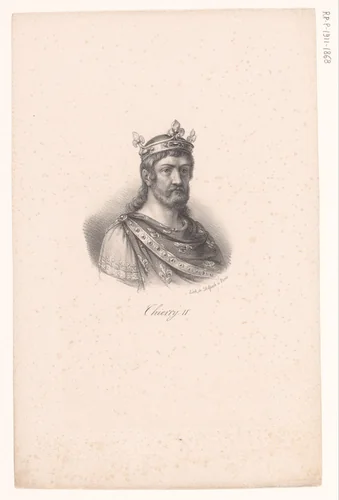 Portret van Theuderik II by anonymous, print, 1818-1842