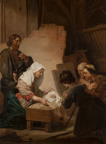 The Adoration of the Shepherds by Jan de Bray, painting, 1665