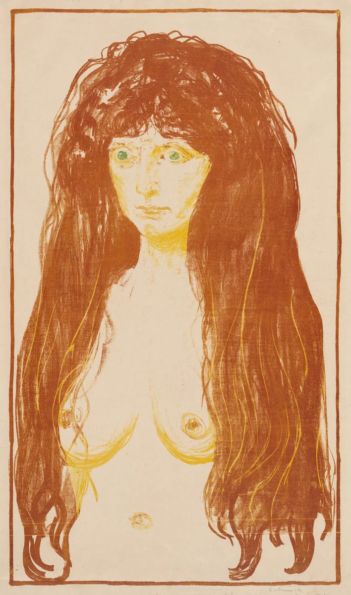 Woman with Red Hair and Green Eyes (The Sin) by Edvard Munch, print, 1901