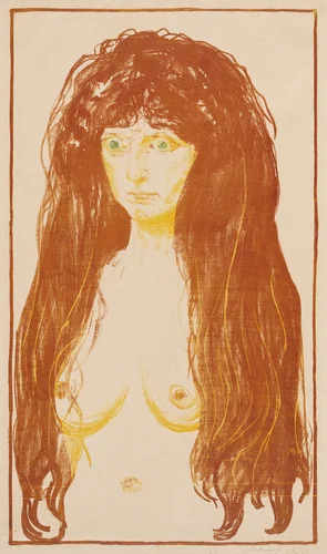 Woman with Red Hair and Green Eyes (The Sin) by Edvard Munch, print, 1901