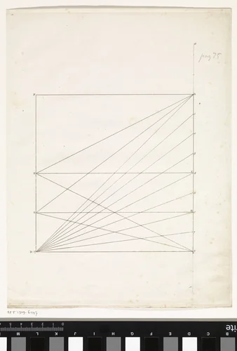 Rechthoekig vlak met diagonale lijnen by Reinier Vinkeles, print, 1751-1816