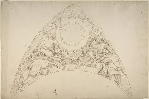 Design for a Pedentive Decoration by anonymous, drawing, 1700-1800