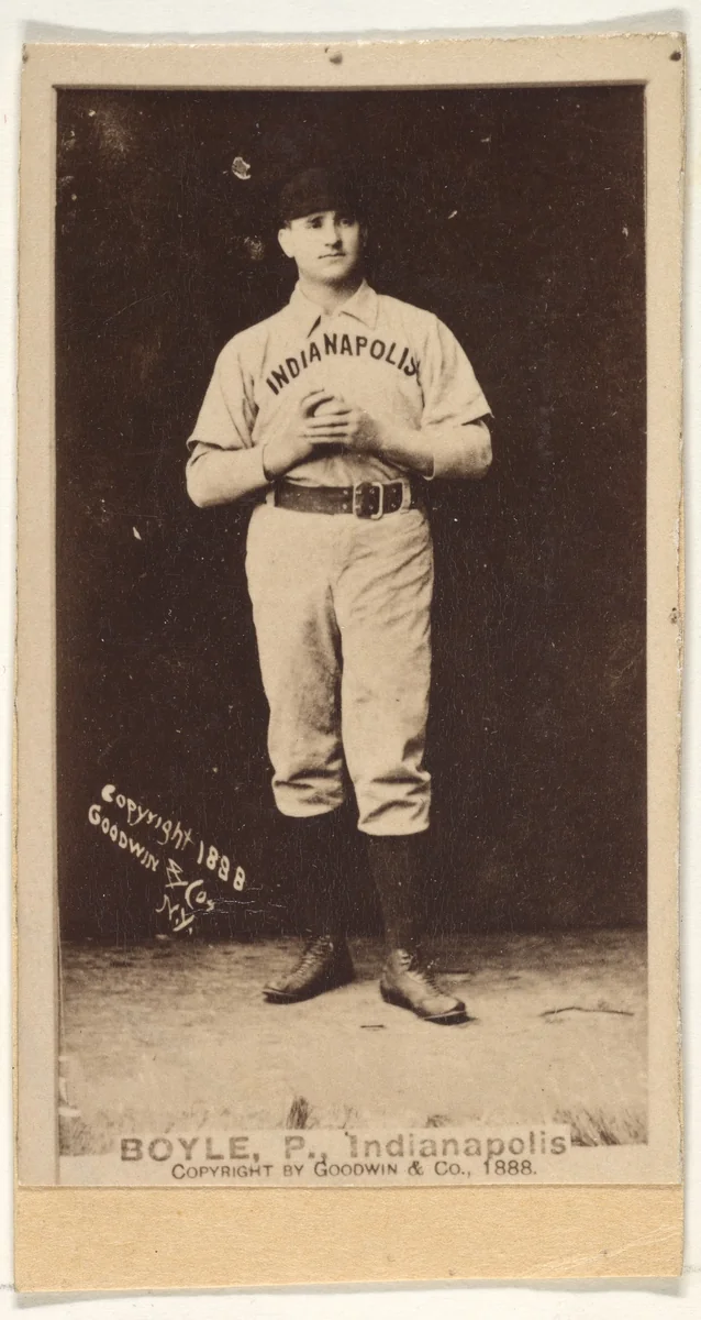 Boyle, Pitcher, Indianapolis, from the Old Judge series (N172) for Old Judge Cigarettes by Goodwin & Company, photograph, 1888