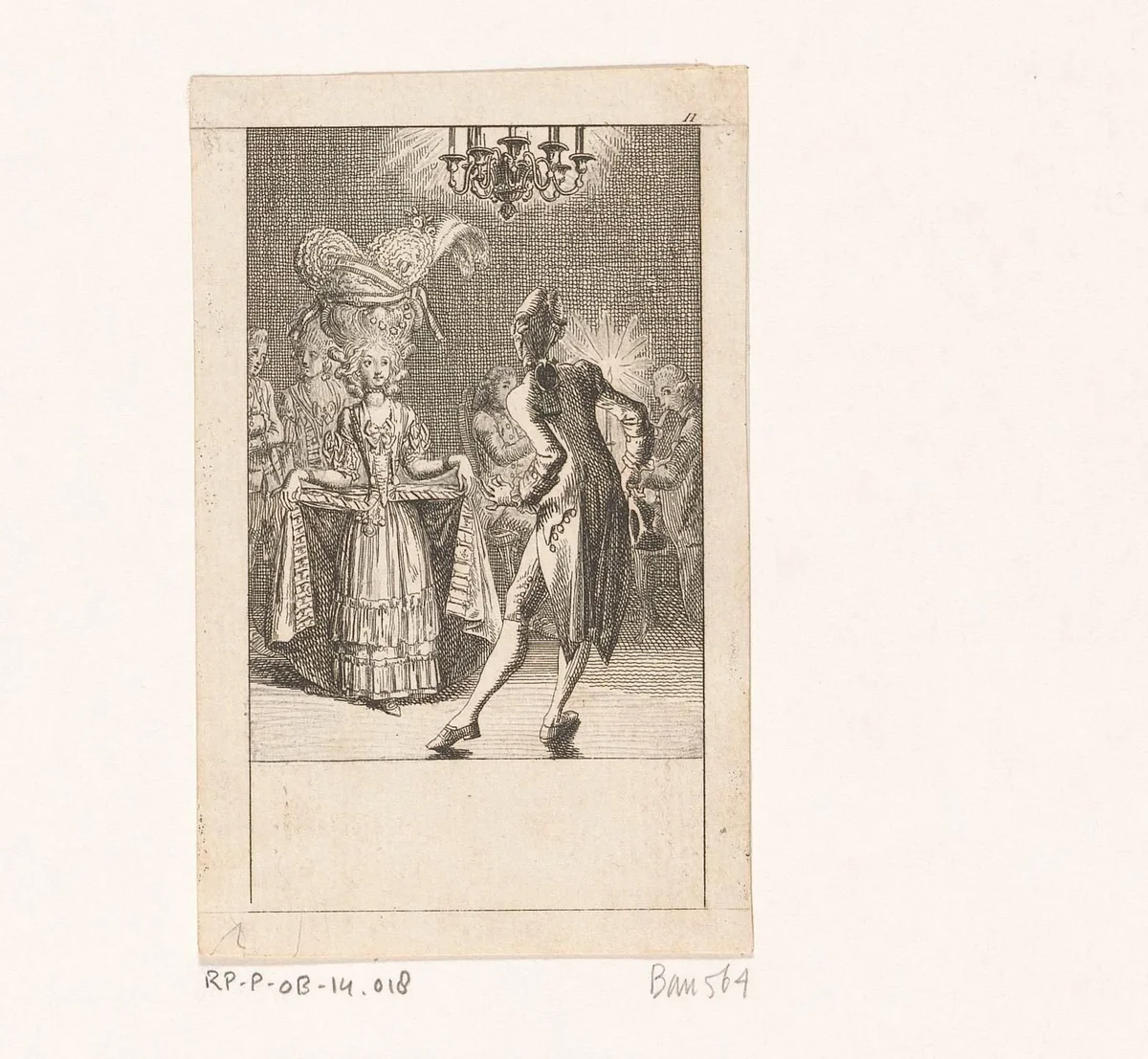 Dansend paar by Daniel Nikolaus Chodowiecki, print, 1778