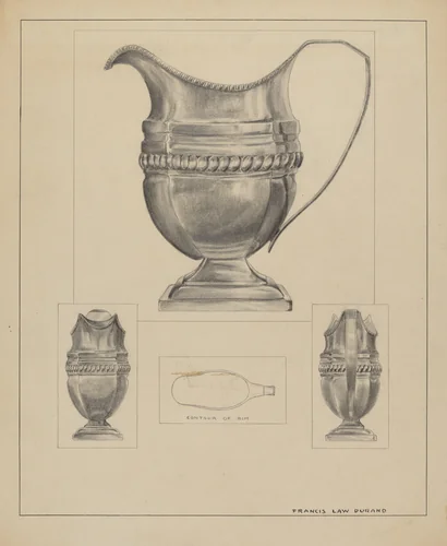 Silver Creamer by Francis Law Durand, index of american design, 1935-1942