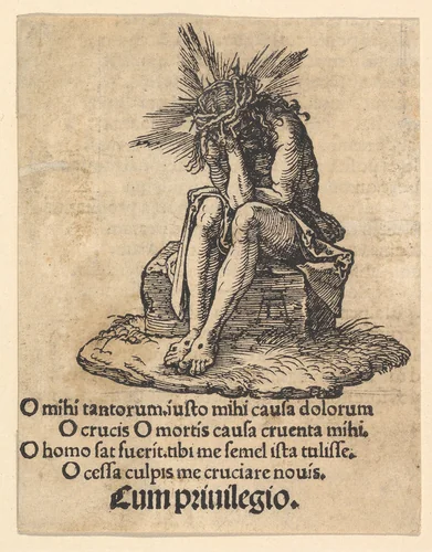 The Man of Sorrows Seated, title page of "The Small Passion" by Albrecht Dürer, print, 1511