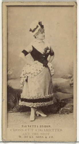 Card Number 354, Netta Byron, from the Actors and Actresses series (N145-3) issued by Duke Sons & Co. to promote Cross Cut Cigarettes by W. Duke, Sons & Co., photograph, 1880-1889