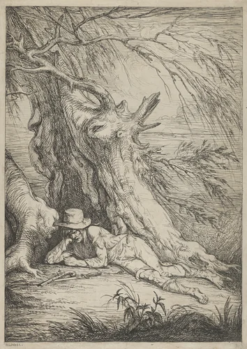 Bandit Beneath a Tree by Raphael Lamar West, print, 1795-1801