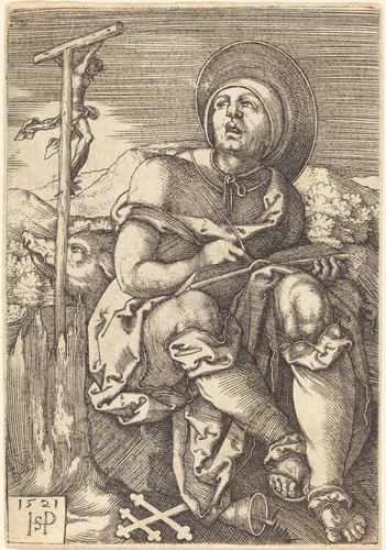 Saint Anthony the Hermit by Sebald Beham, print, 1521