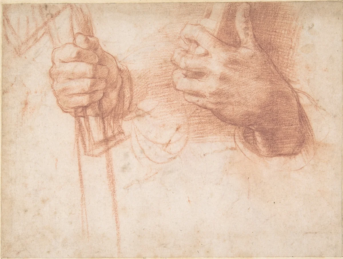 Studies of Hands by Andrea del Sarto, drawing, 1512-1522
