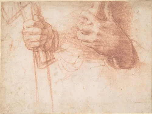 Studies of Hands by Andrea del Sarto, drawing, 1512-1522