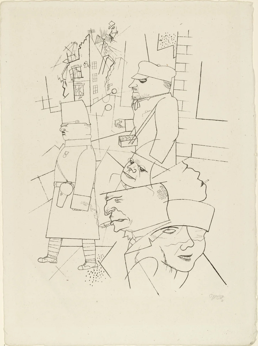 Dusk from In the Shadows (Im Schatten) by George Grosz, print, 1920