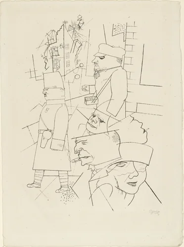 Dusk from In the Shadows (Im Schatten) by George Grosz, print, 1920