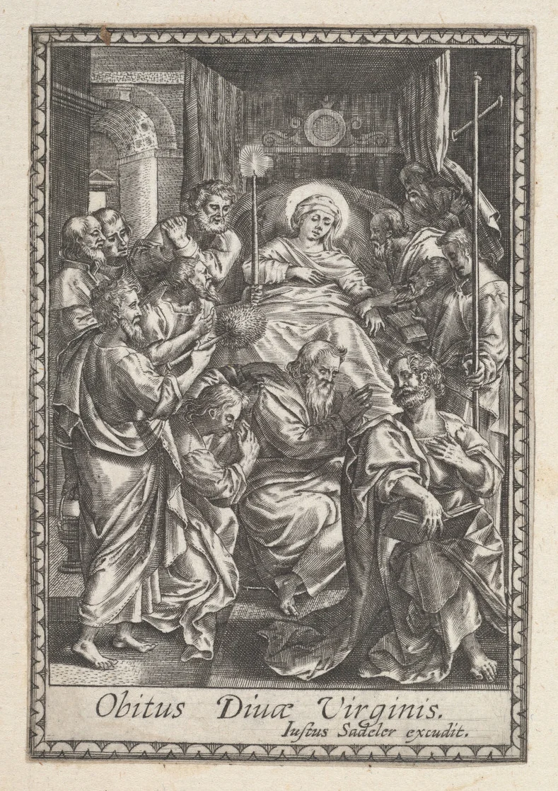 Death of the Virgin by anonymous, print, 1578-1625