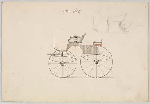 Dog Cart Phaeton #138 by Brewster & Co., drawing, 1850-1870