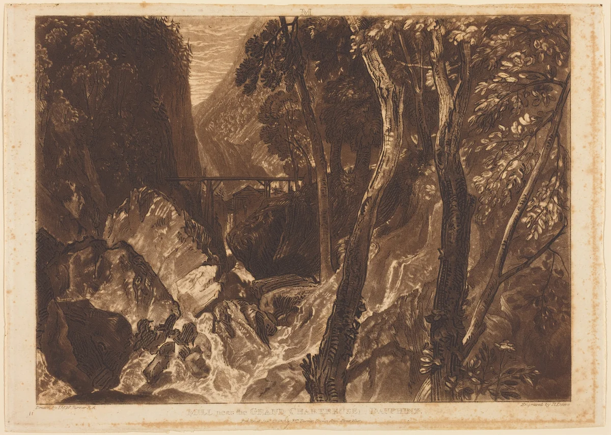 Mill near the Grand Chartreuse by Joseph Mallord William Turner, print, 1816